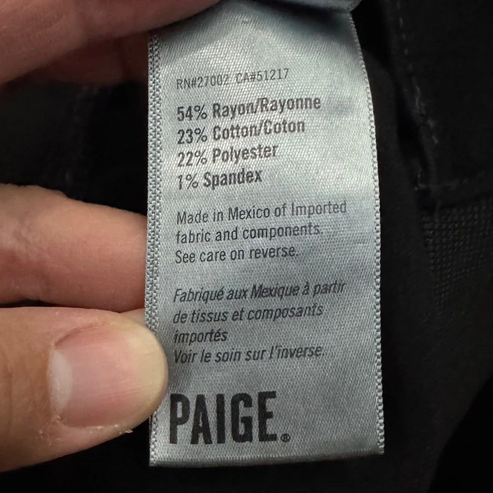 Paige Verdugo Ultra Skinny Maternity Jeans Black Side Elastic Size 30 Stretch